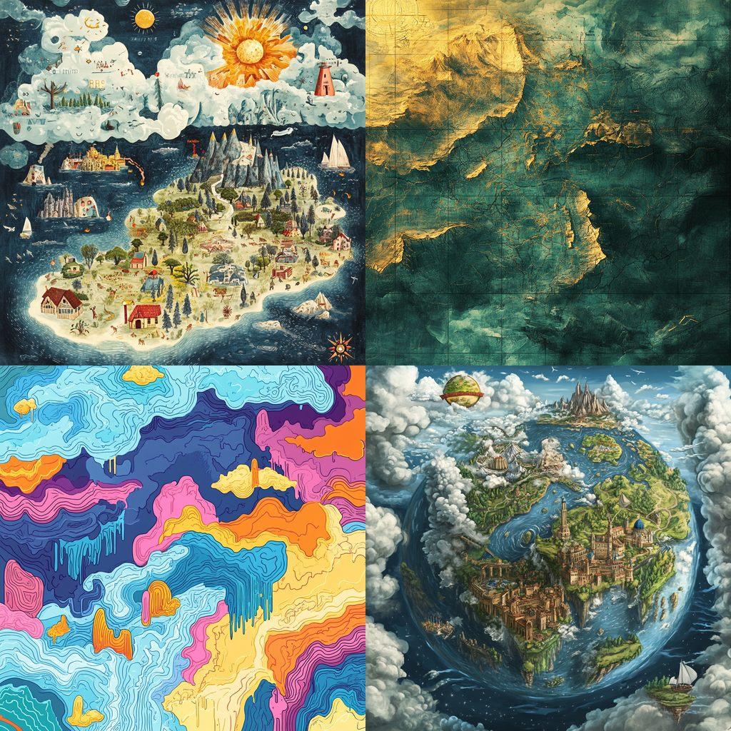Map Aouther Weather map - AI Art Style - ImgMCP